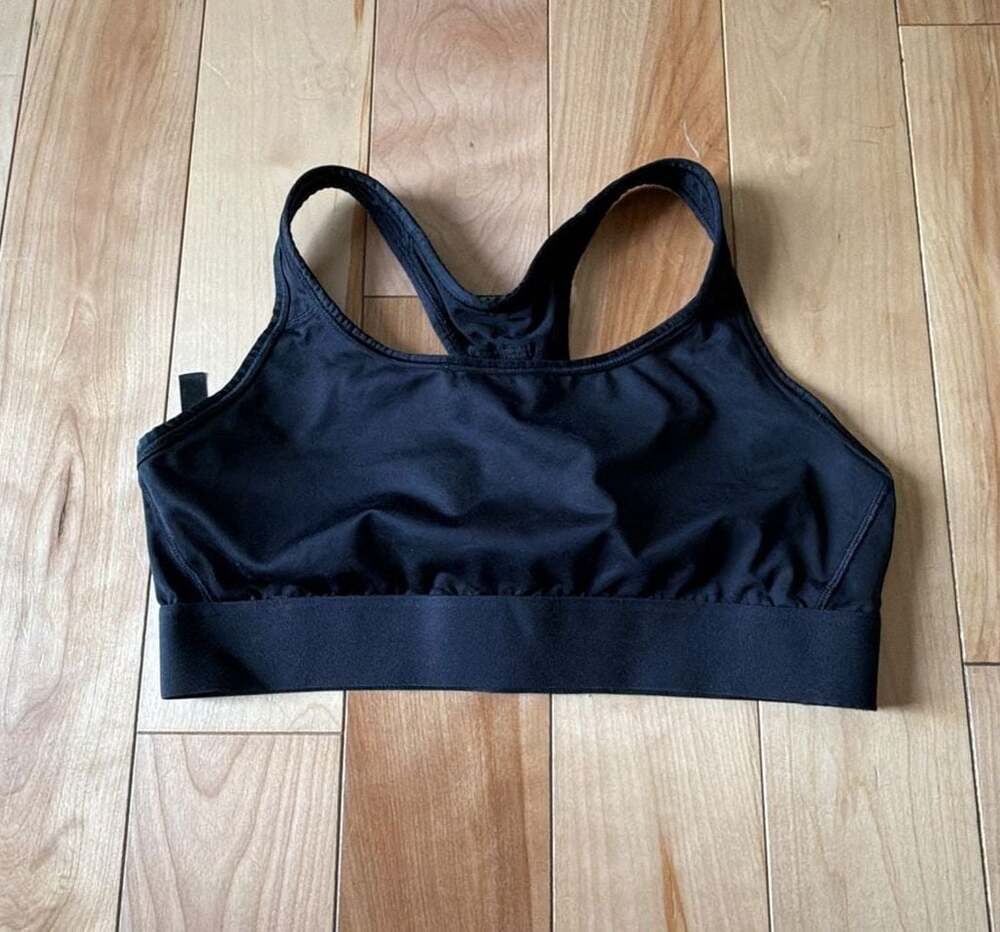 Size LVictoria's Secret Sport Black Lace-Up Back Sports Bra